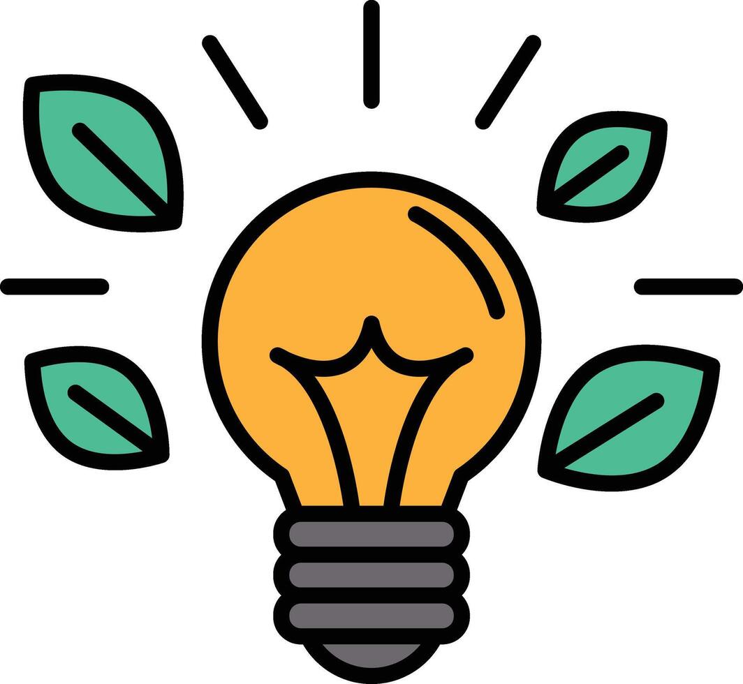 A light bulb with leaves surrounding it vector