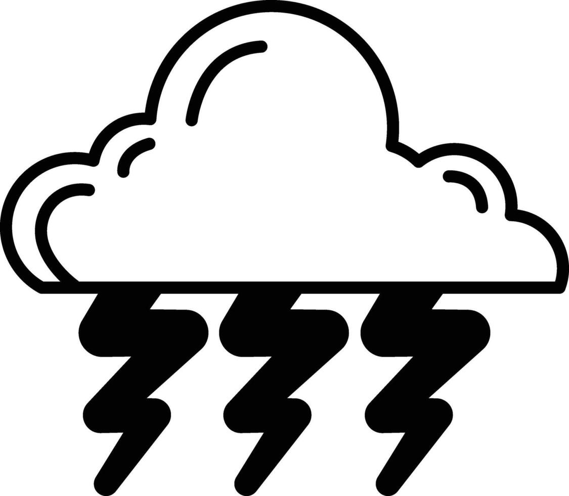 A cartoon drawing of a stormy sky with a large cloud vector