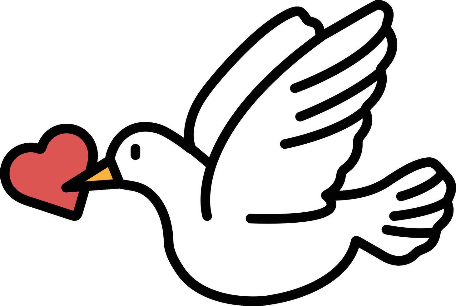 A white bird holding a heart vector