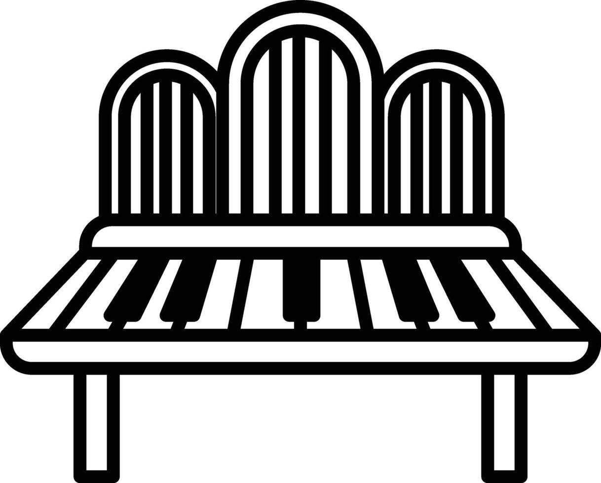 Illustration of a pipe organ in line drawing style. vector