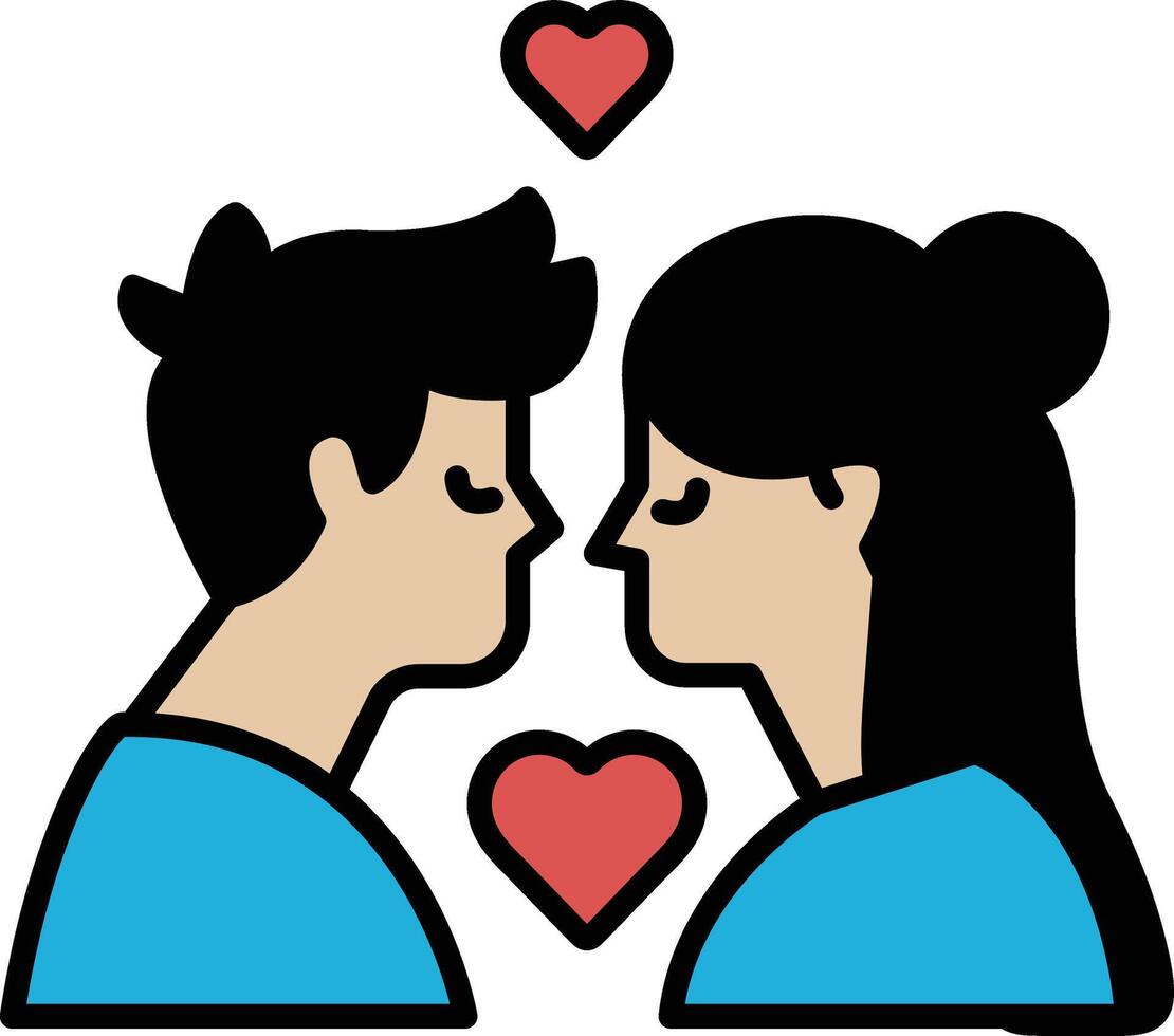 A man and a woman are kissing each other and holding a heart vector