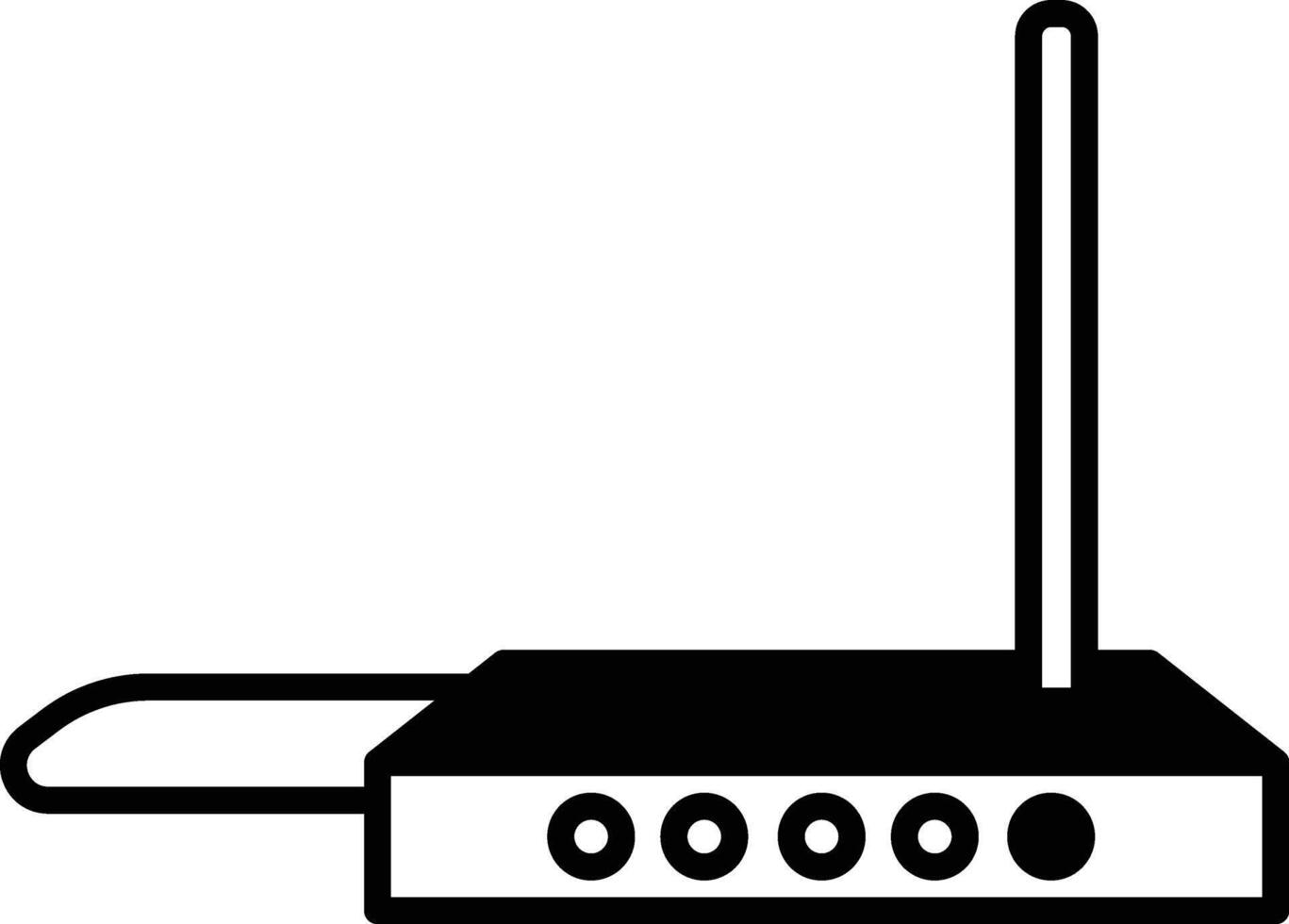 A black and white device with a black antenna vector
