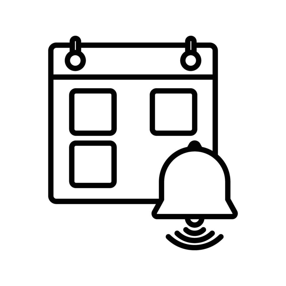 calendar with alarm bell icon vector