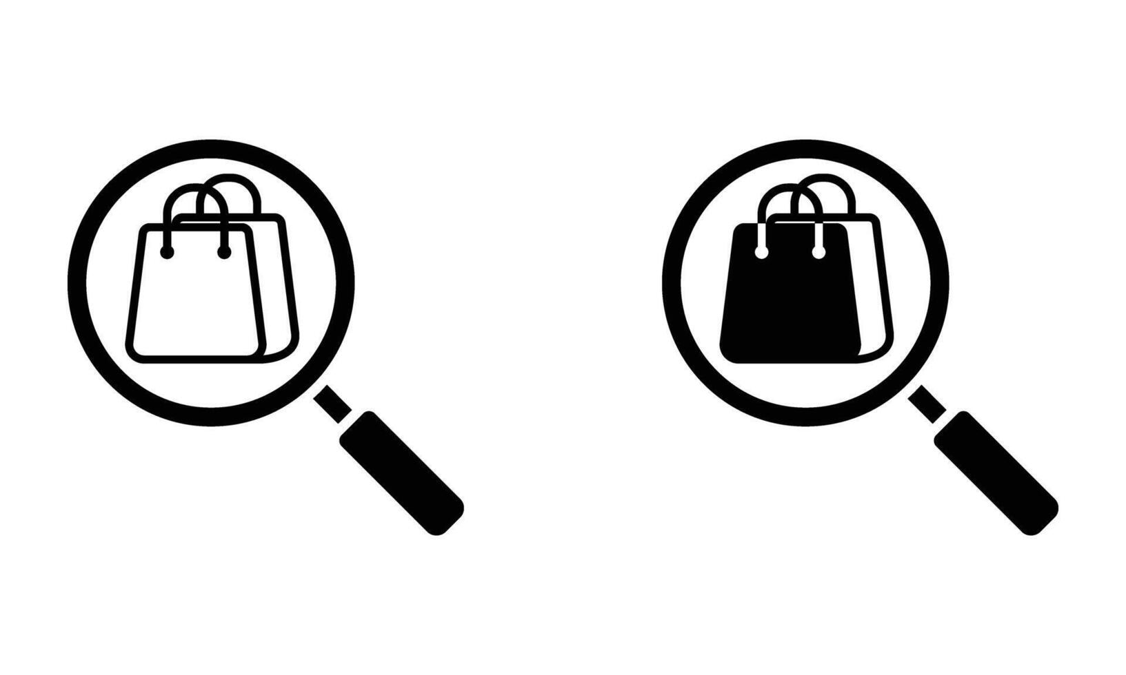 magnifying glass with shopping bag icon vector