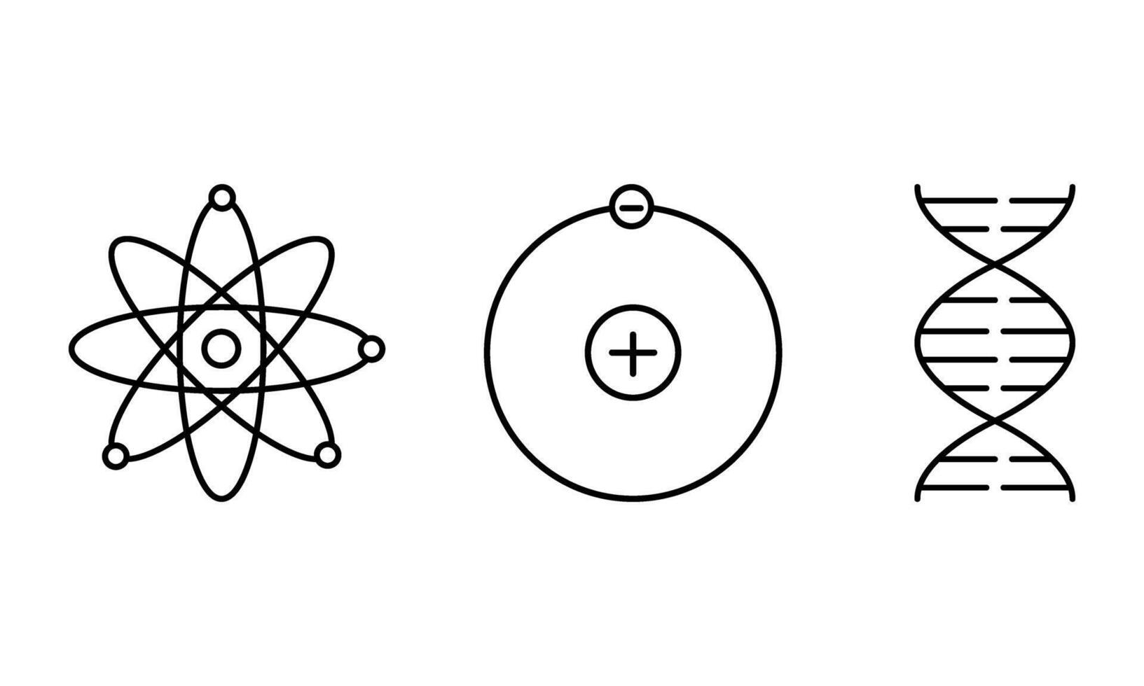 atom molecule and DNA icon vector