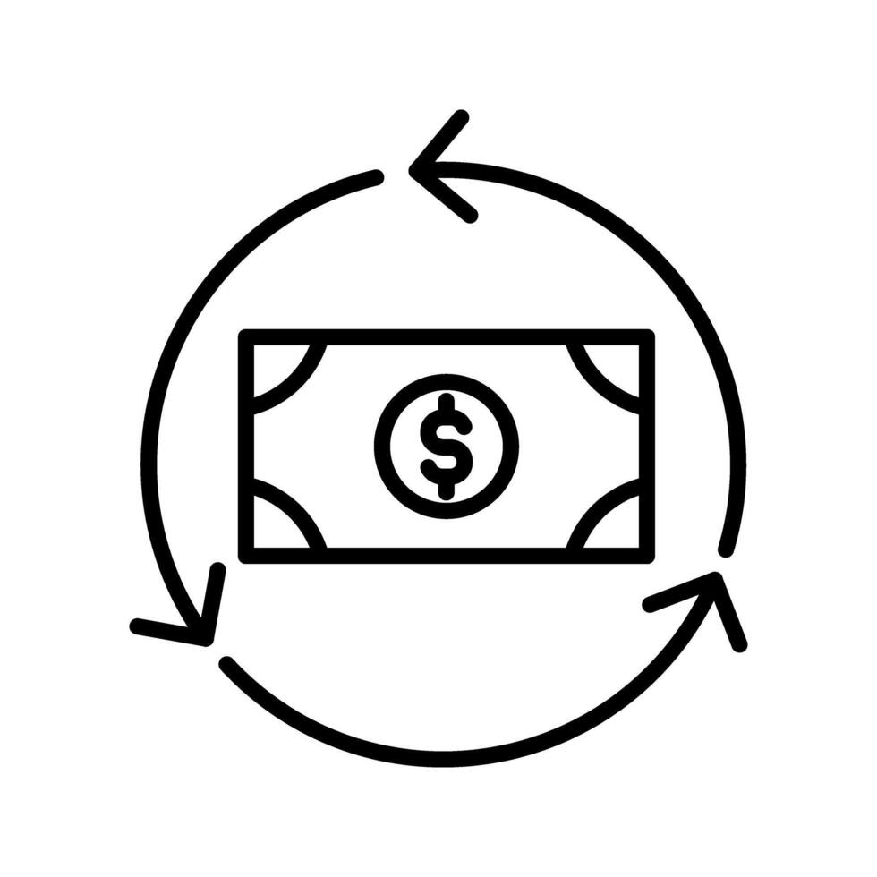 money with recycling symbol icon vector