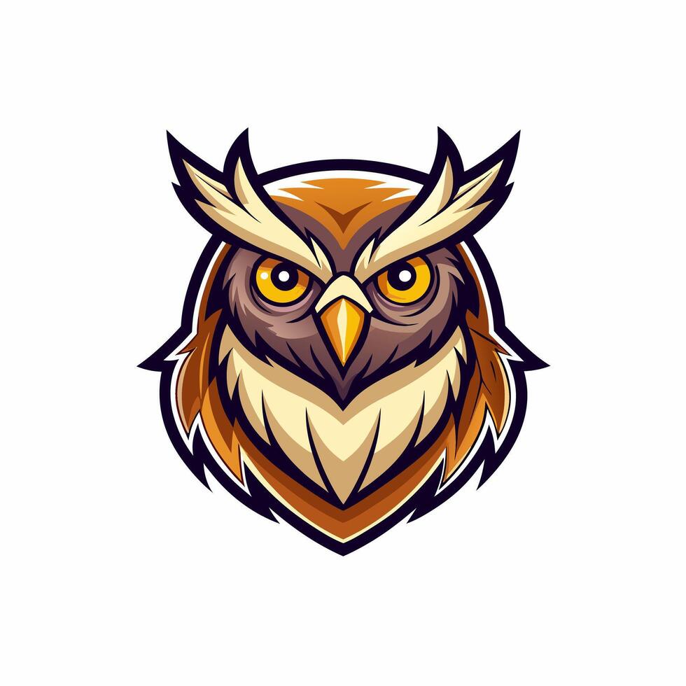 an owl head with big eyes on a white background vector
