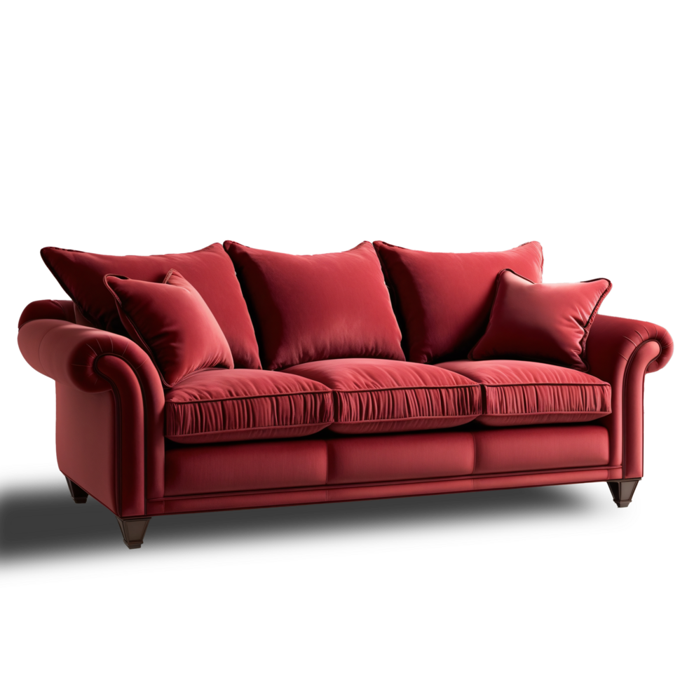 Red colour living room sofa png