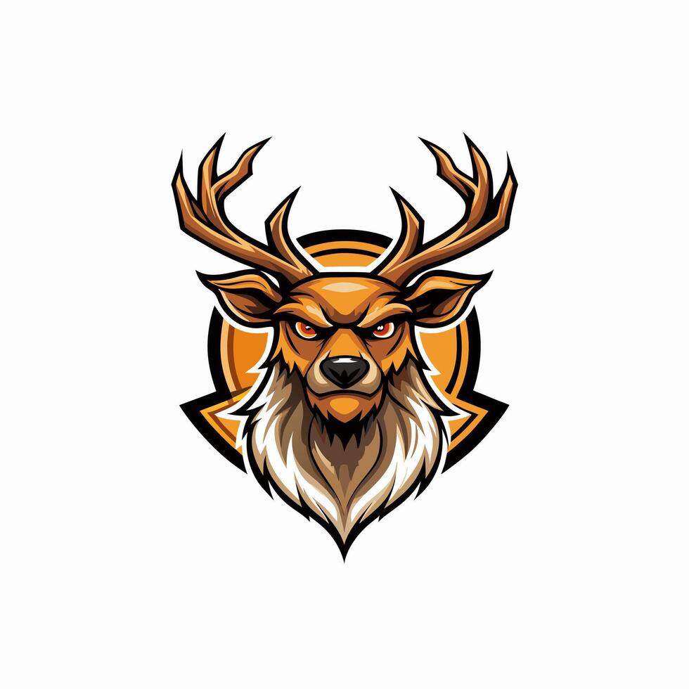 a deer head with horns on it vector