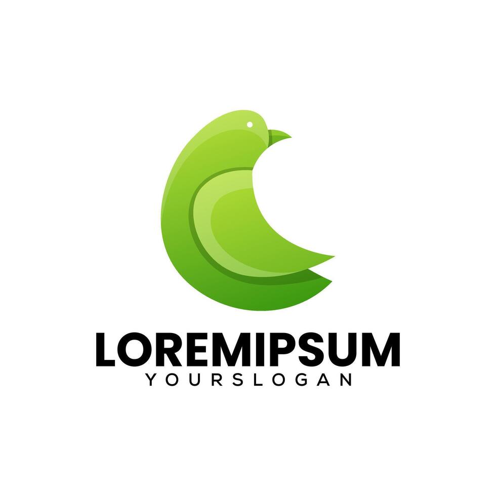 a bird logo with a green bird on it vector