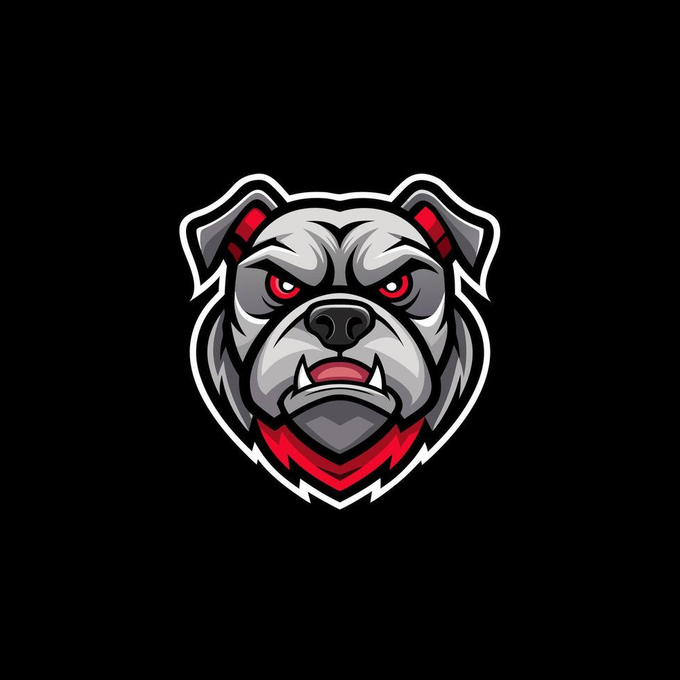 a bulldog mascot on a black background vector