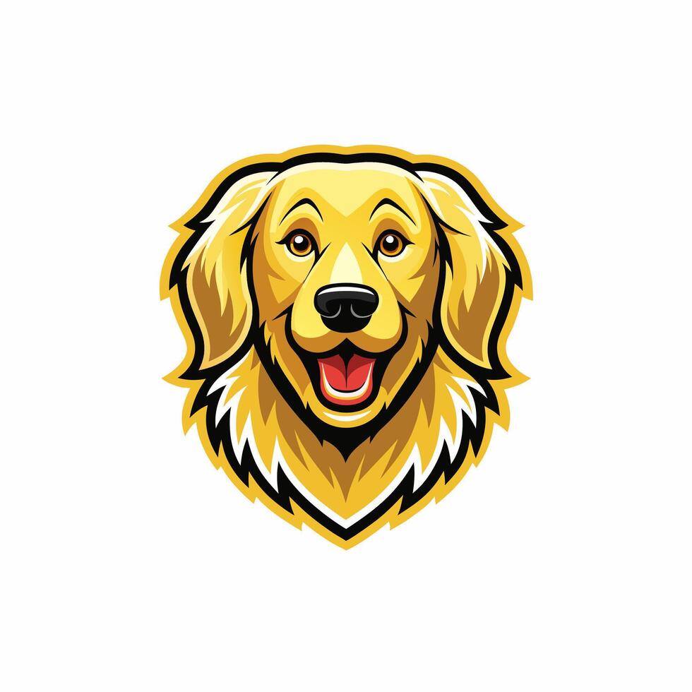 a golden retriever head on a white background vector