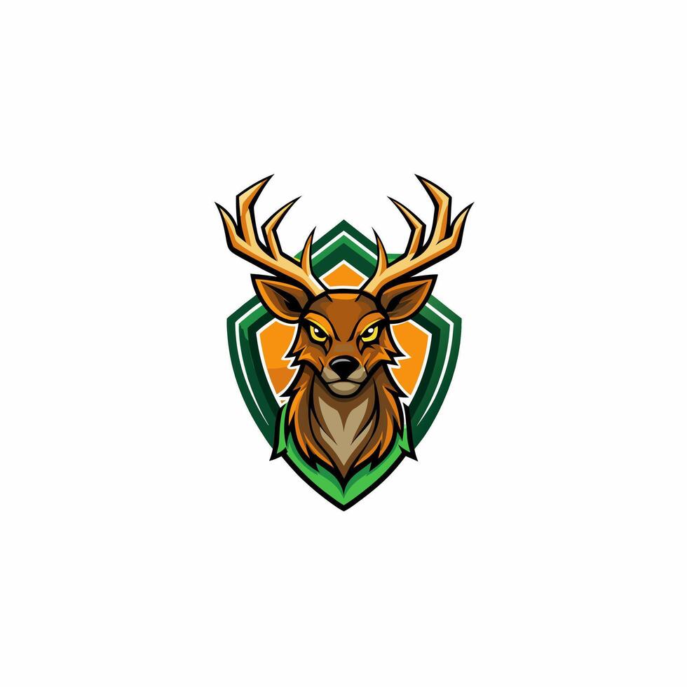 a deer head with horns on it vector