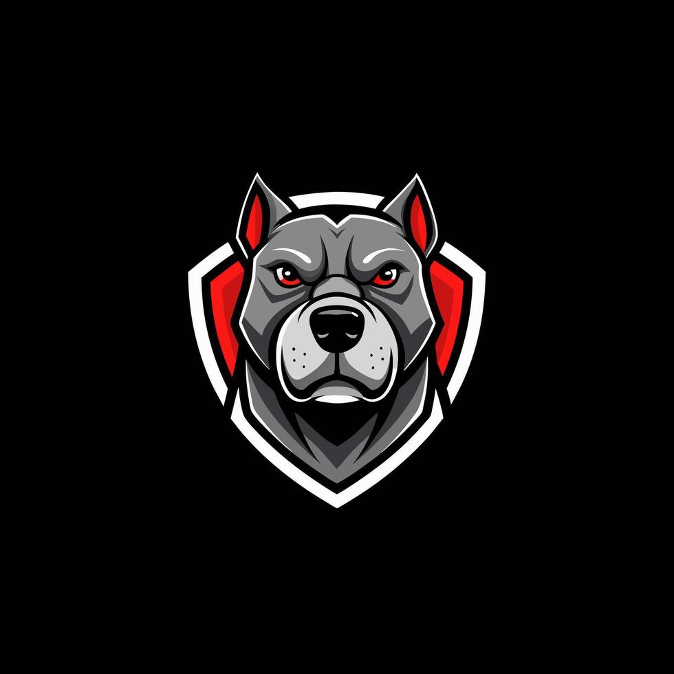a dog head on a black background vector