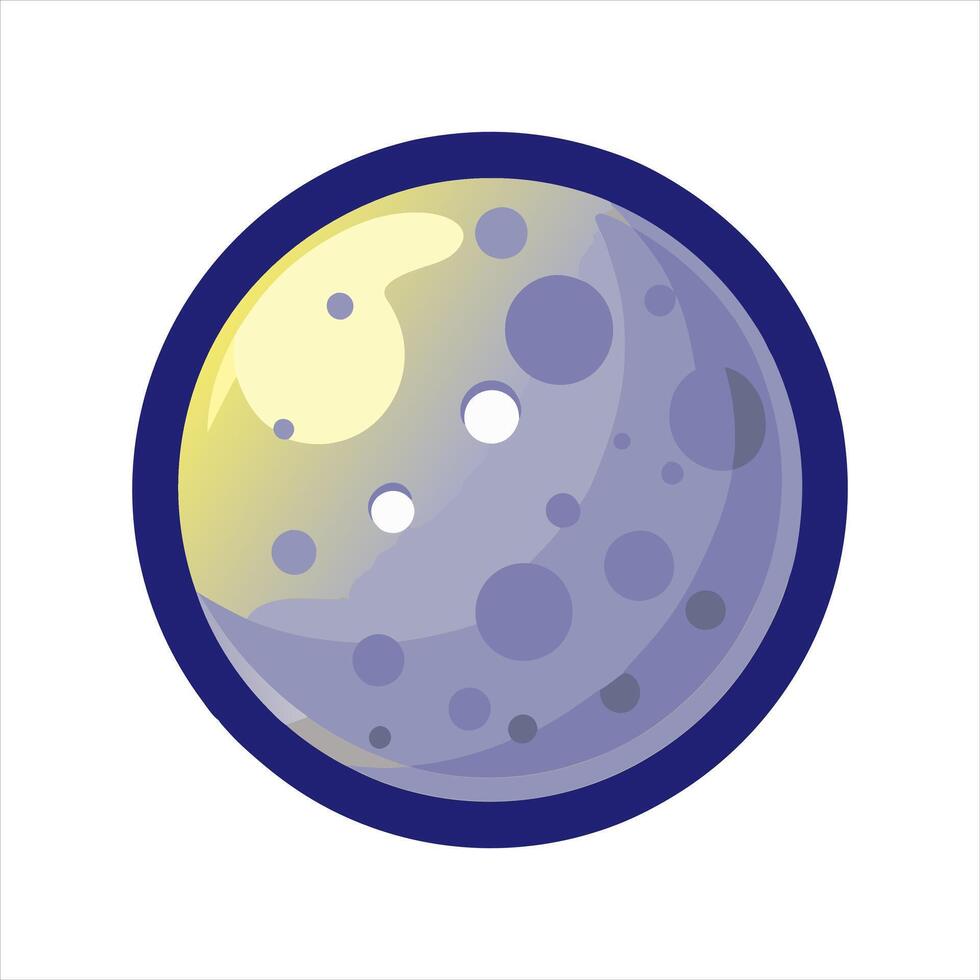 the moon is shown in a cartoon style vector