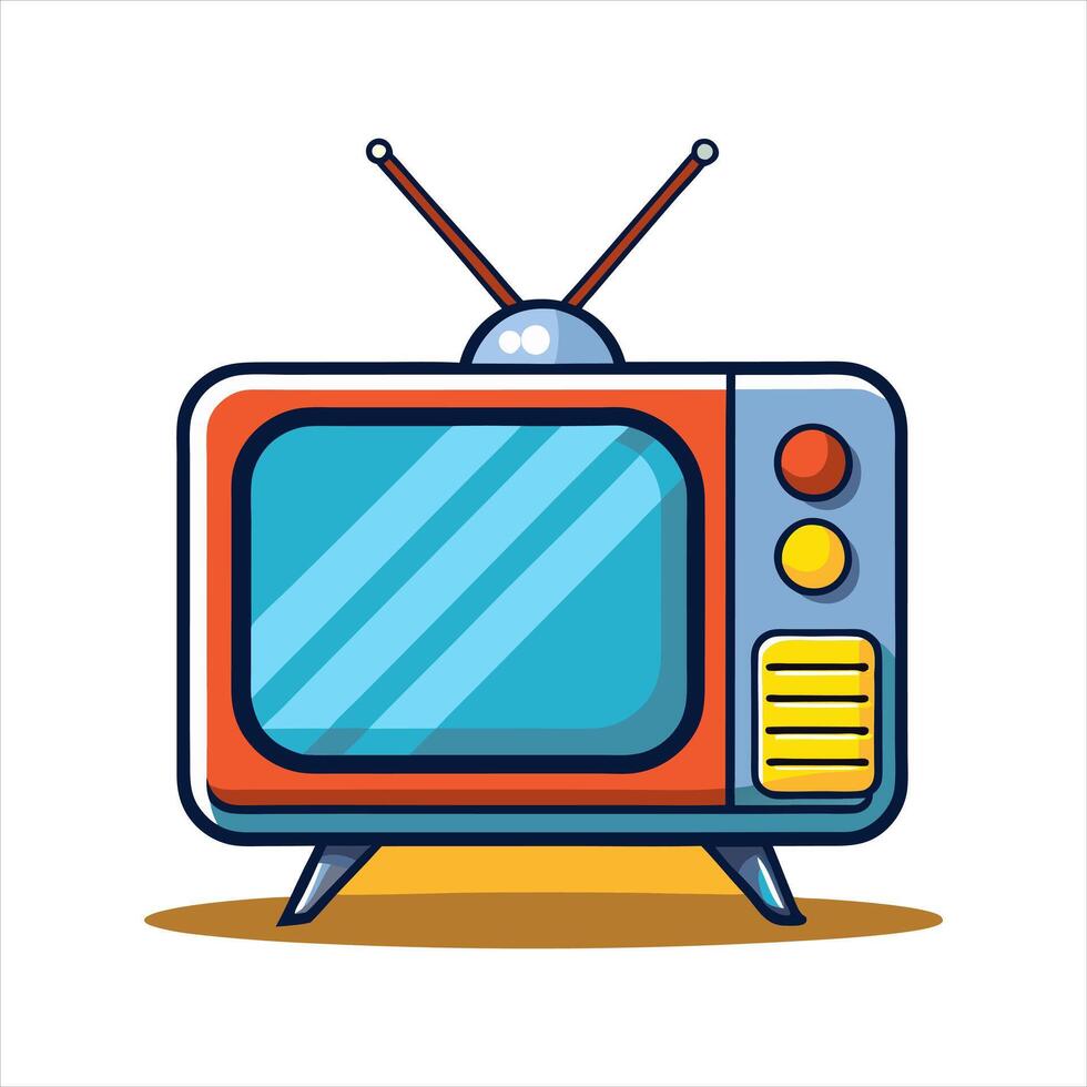 retro tv icon vector