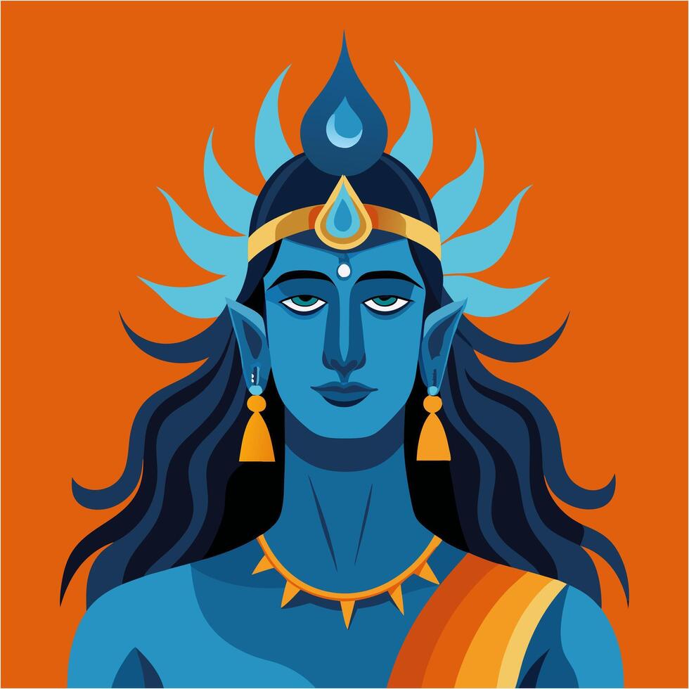 icon of god shiva vector