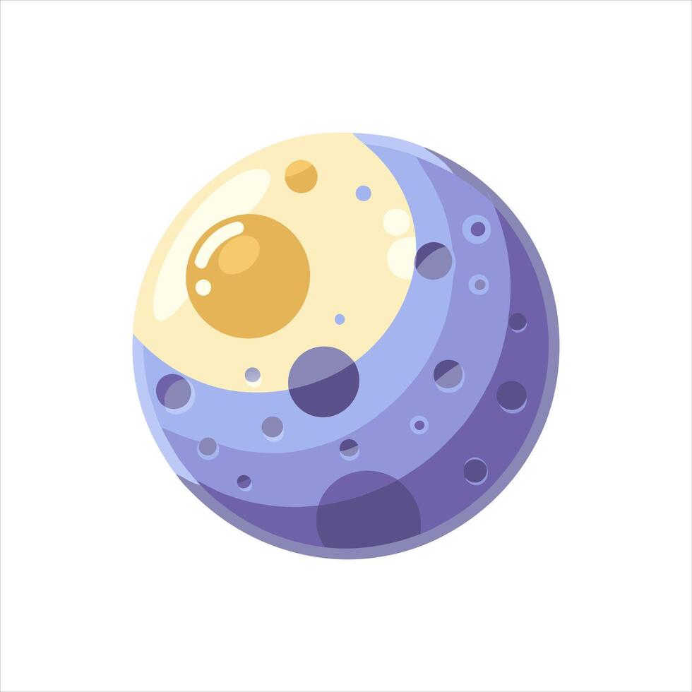 the moon is shown in a cartoon style vector