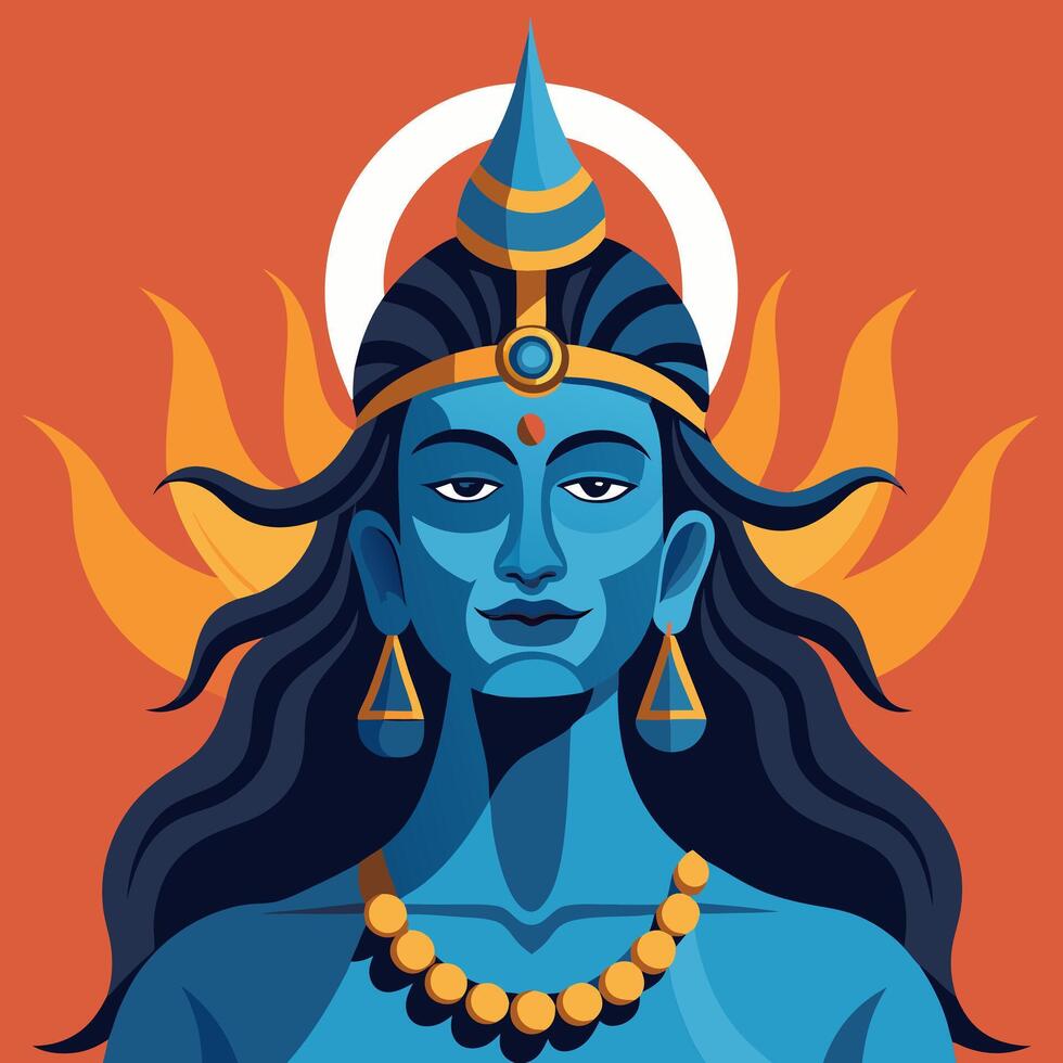 the avatar of lord shiva, the indian god of wisdom vector