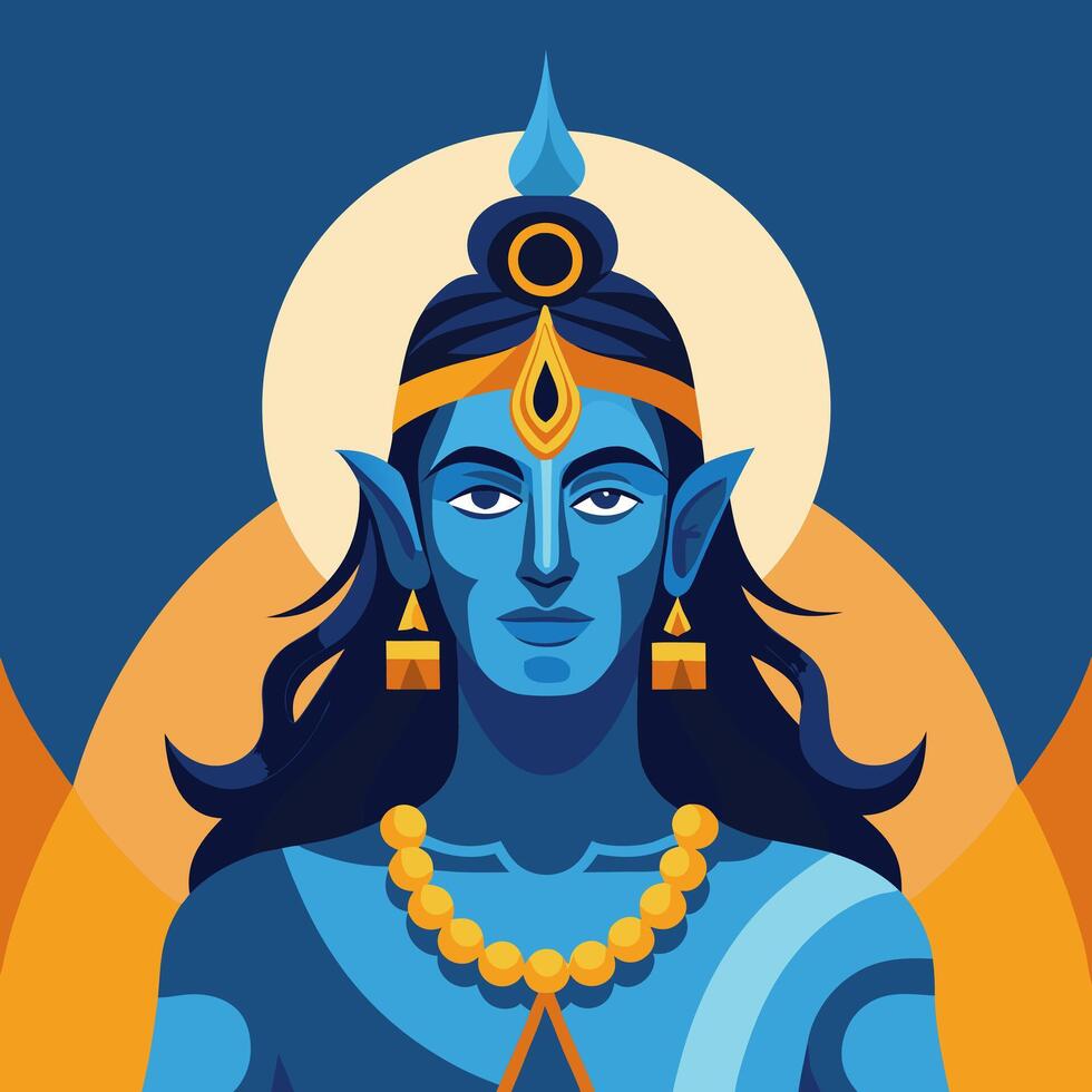 god shiva icon vector