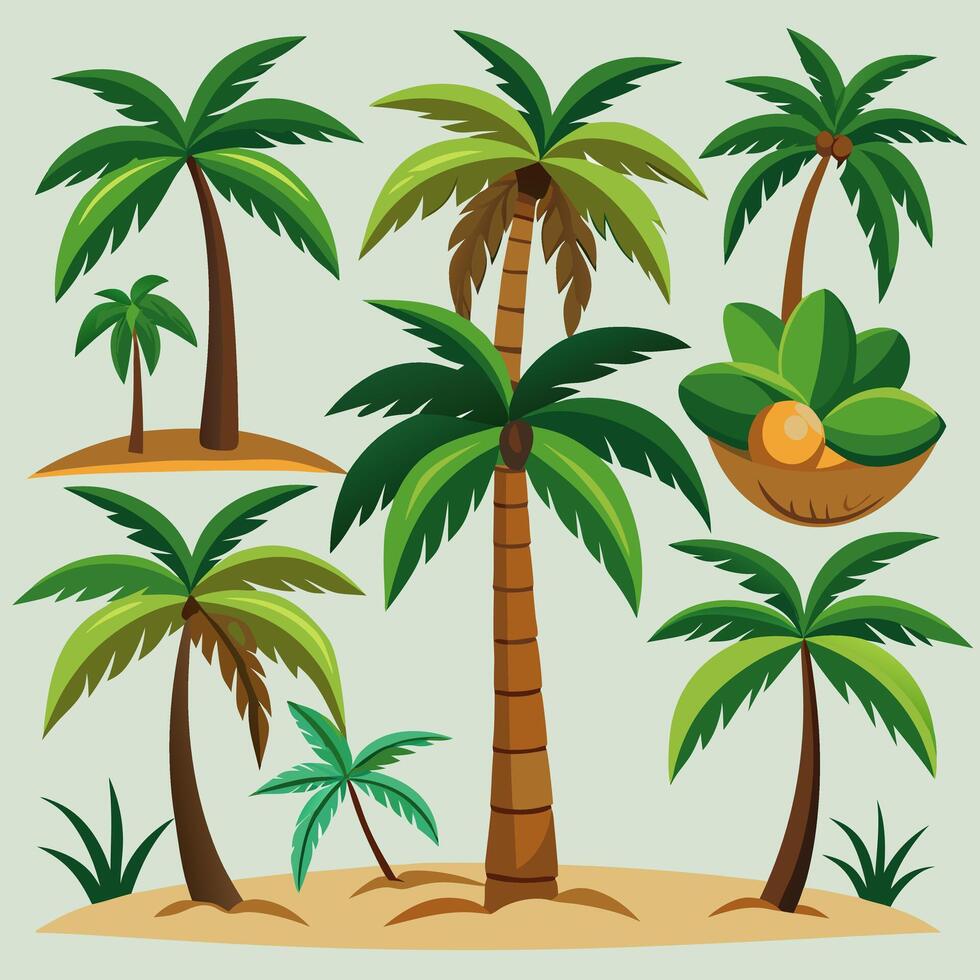 tropical palm trees vector