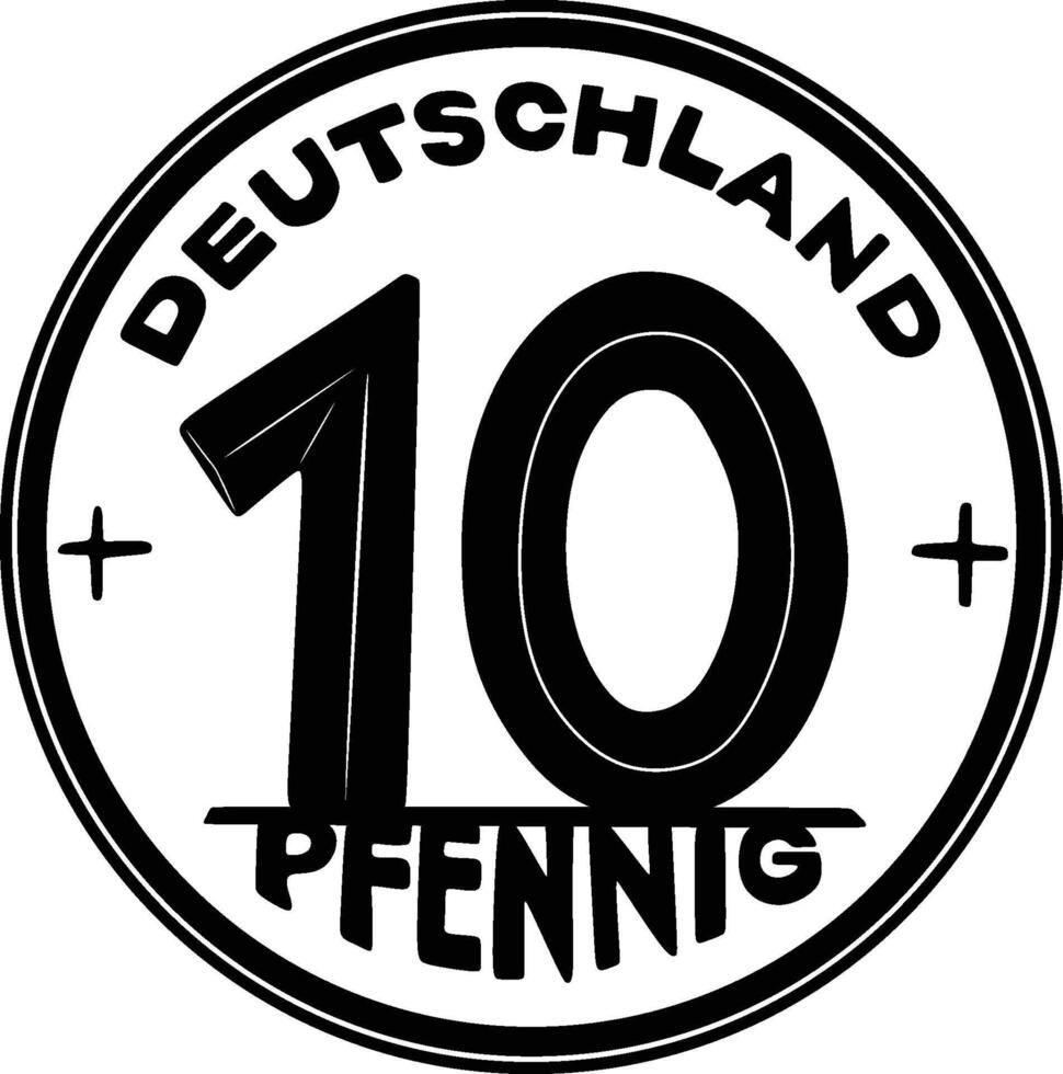Germany coin 10 pfennig vector