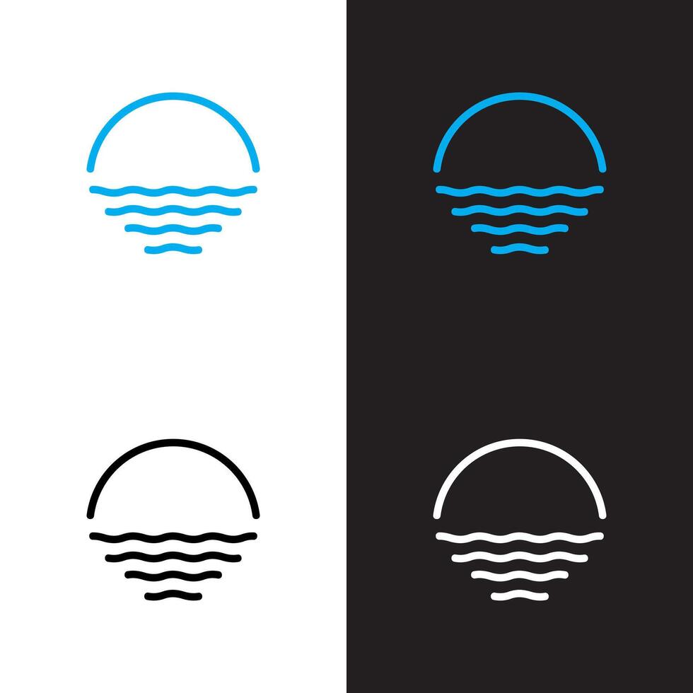 A set of three different logos for the ocean vector