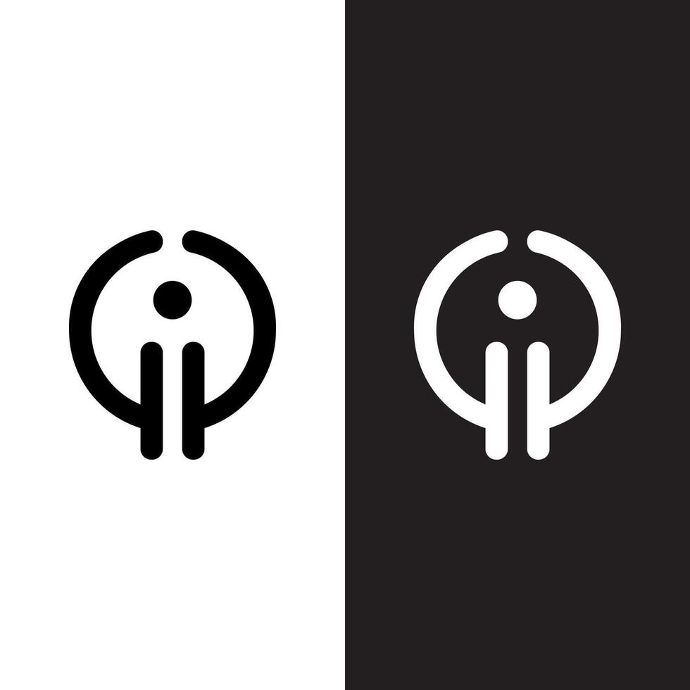Two logos for a company that has a circle and a person in it vector