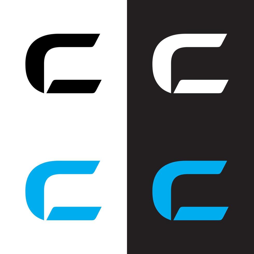 The logo for a company of a letter c concept in black, white, and blue color vector