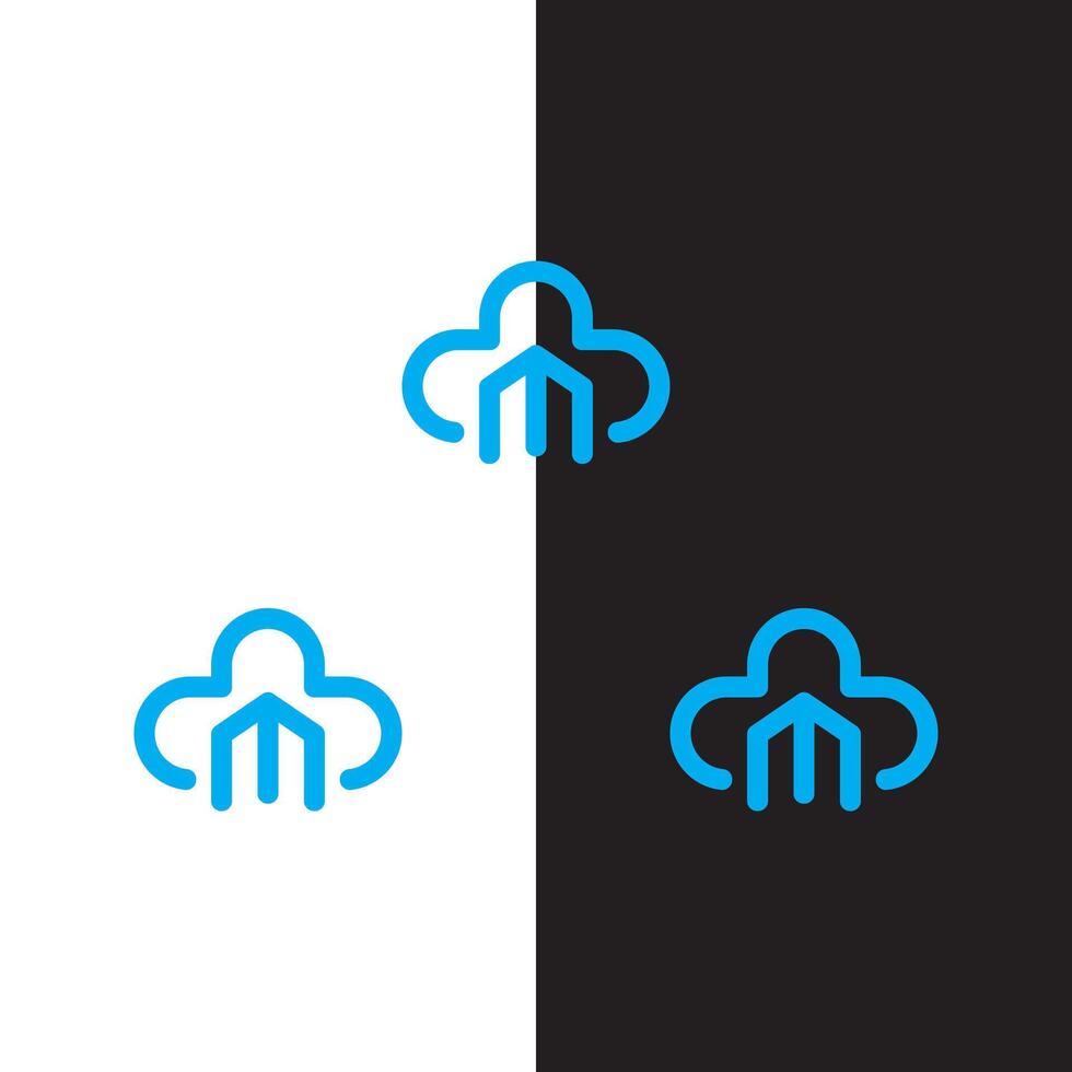 Two logos for a cloud and a cloud vector