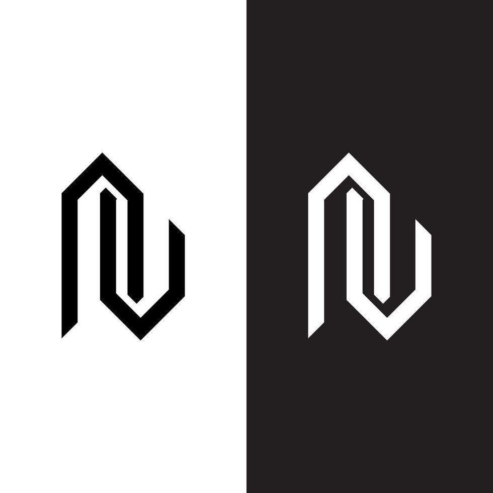 Two different logos for the letter u vector