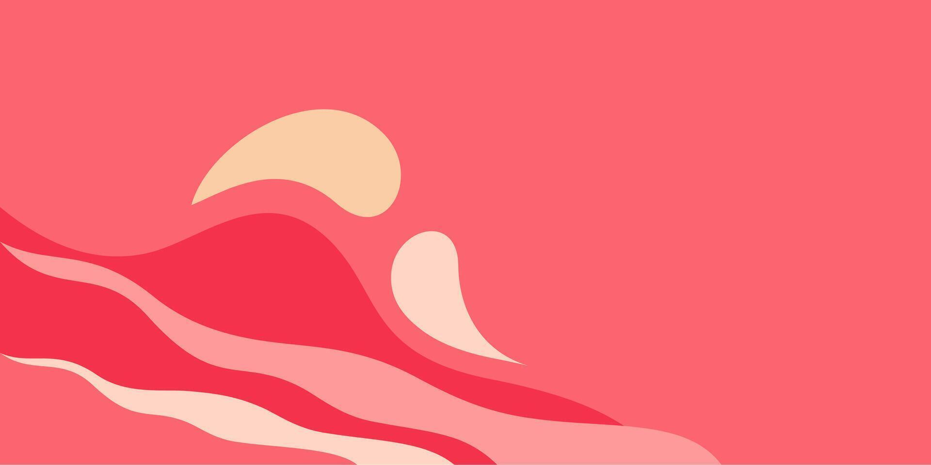 illustration of a fluidity with a light pink and deep pink background and a wave pattern vector