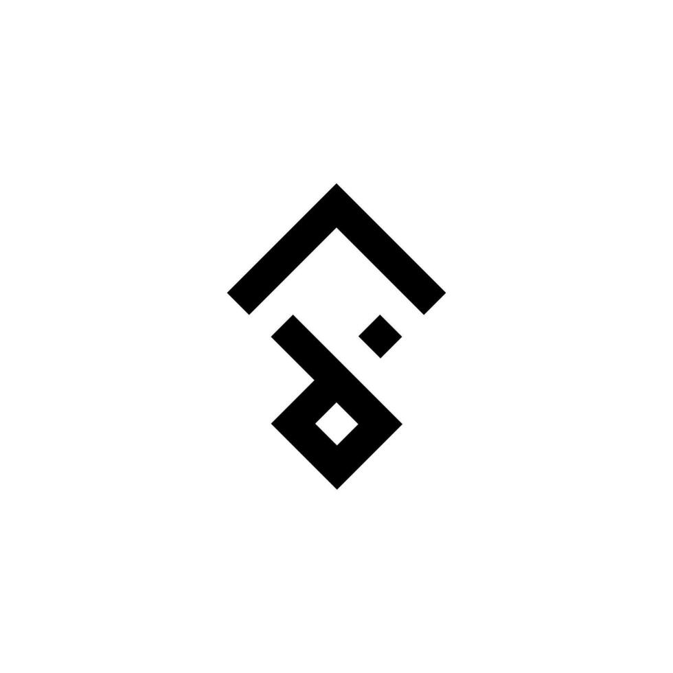 A black and white logo with a square shape vector