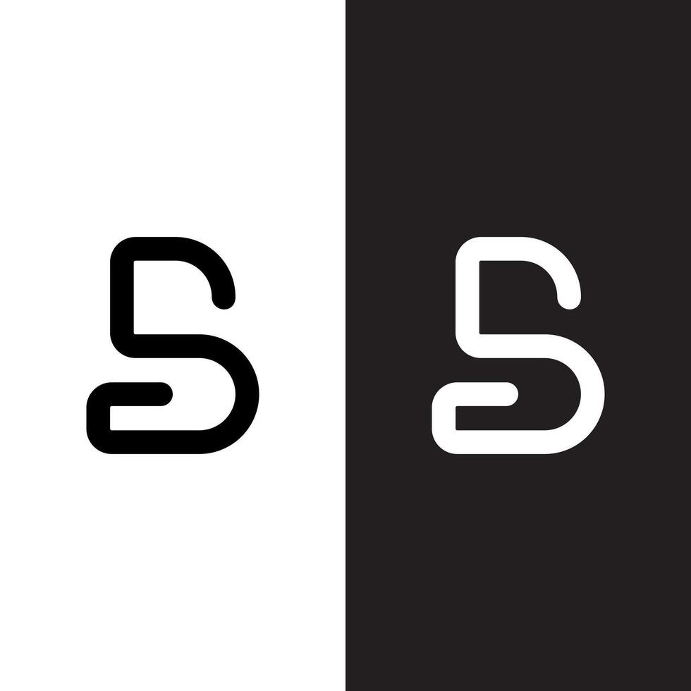 Two black and white logos with the letter s vector