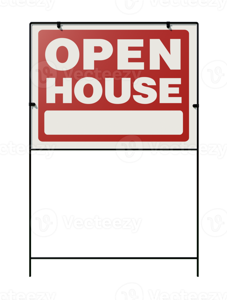 Open House Real Estate Yard Sign Isolated. Transparent . png