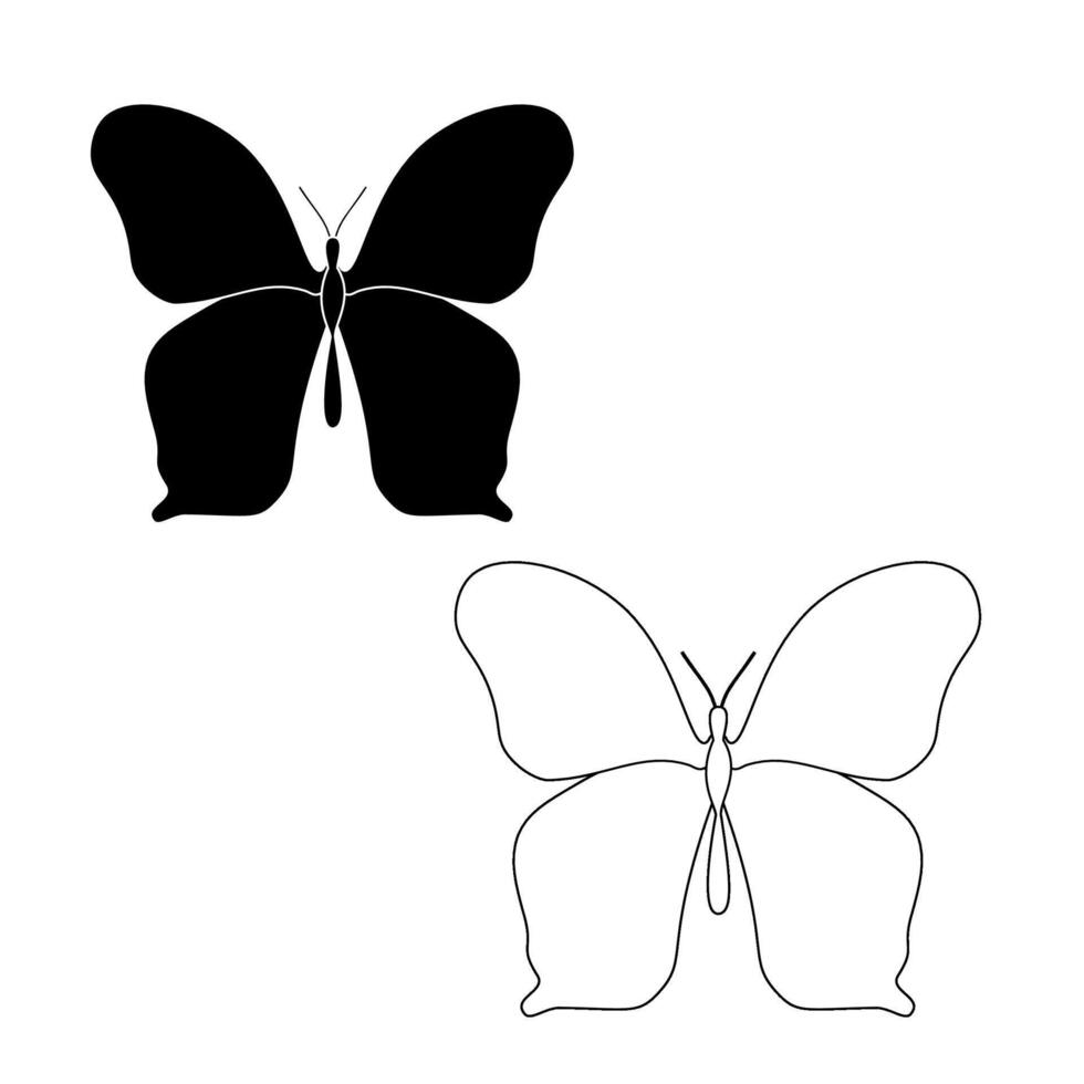 Butterfly set Icon Symbol isolated white background. illustration. color editable. vector