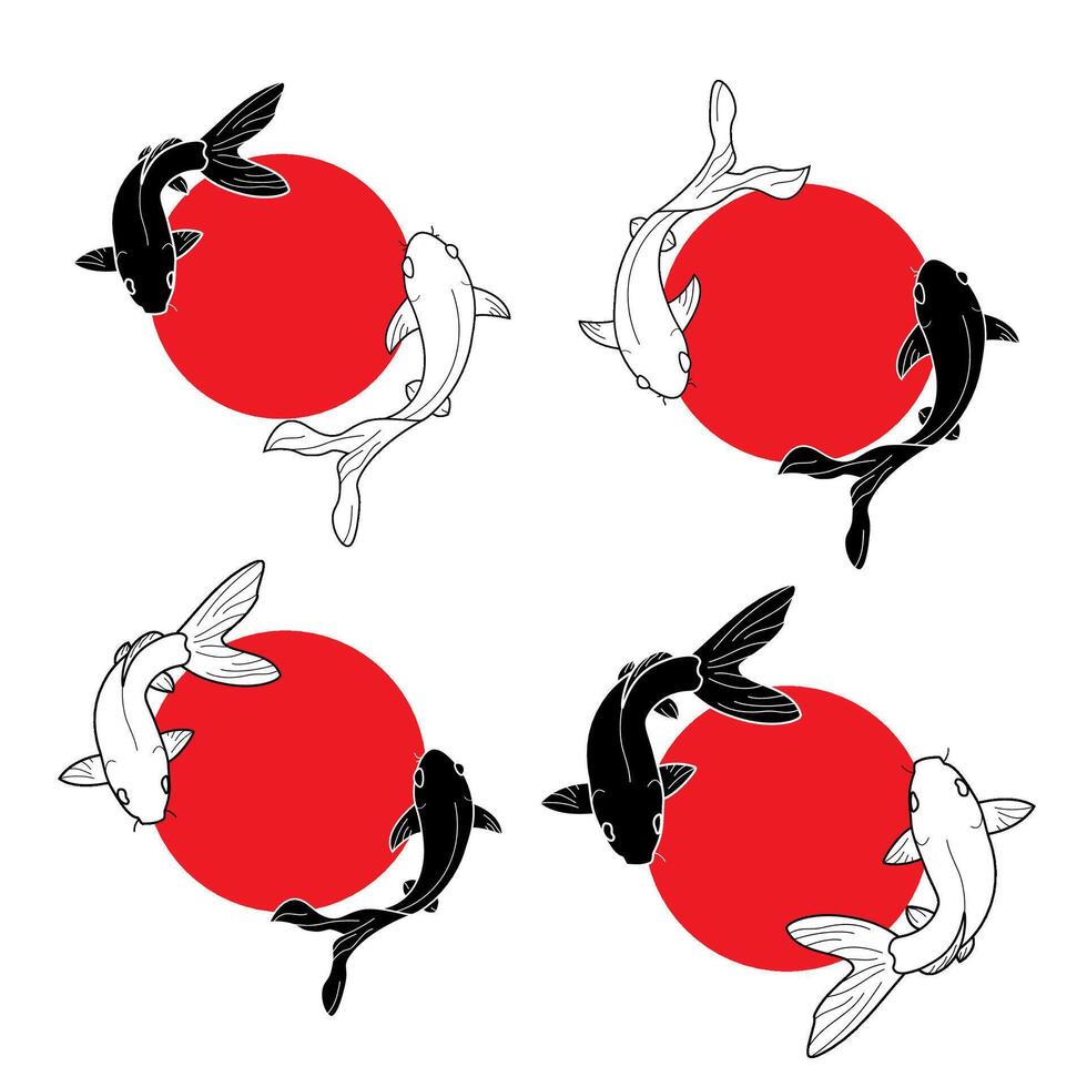koi fish set of logo design concept of koi fish vector