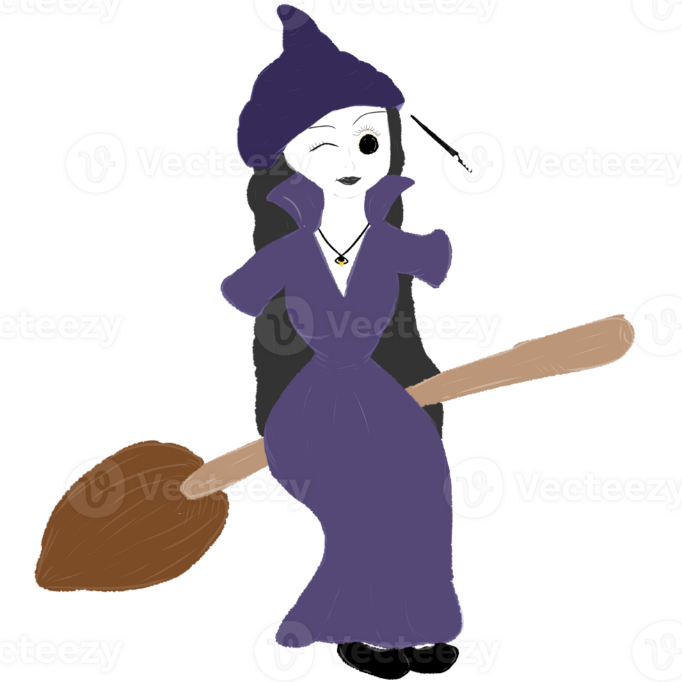 Witch casts a spell png