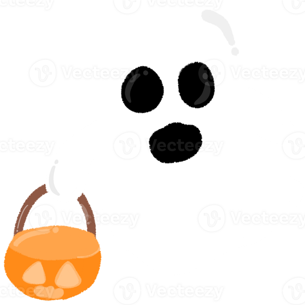 Ghost holding a bucket png