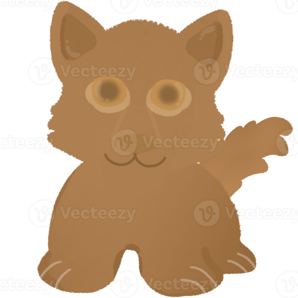 Brown wolf cub png