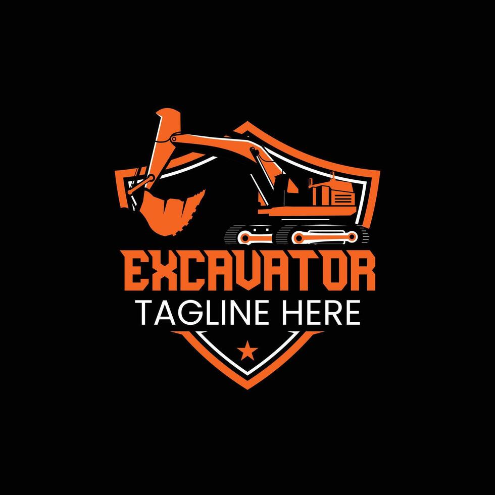 Excavator logo design vector