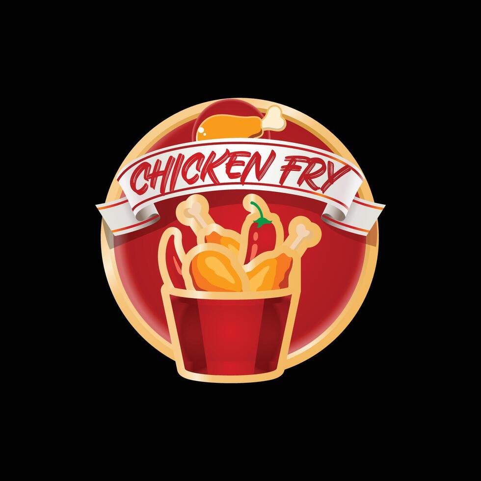 Chicken fry logo vector