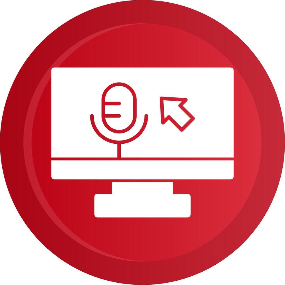 Voice commands Glyph Gradient Button vector