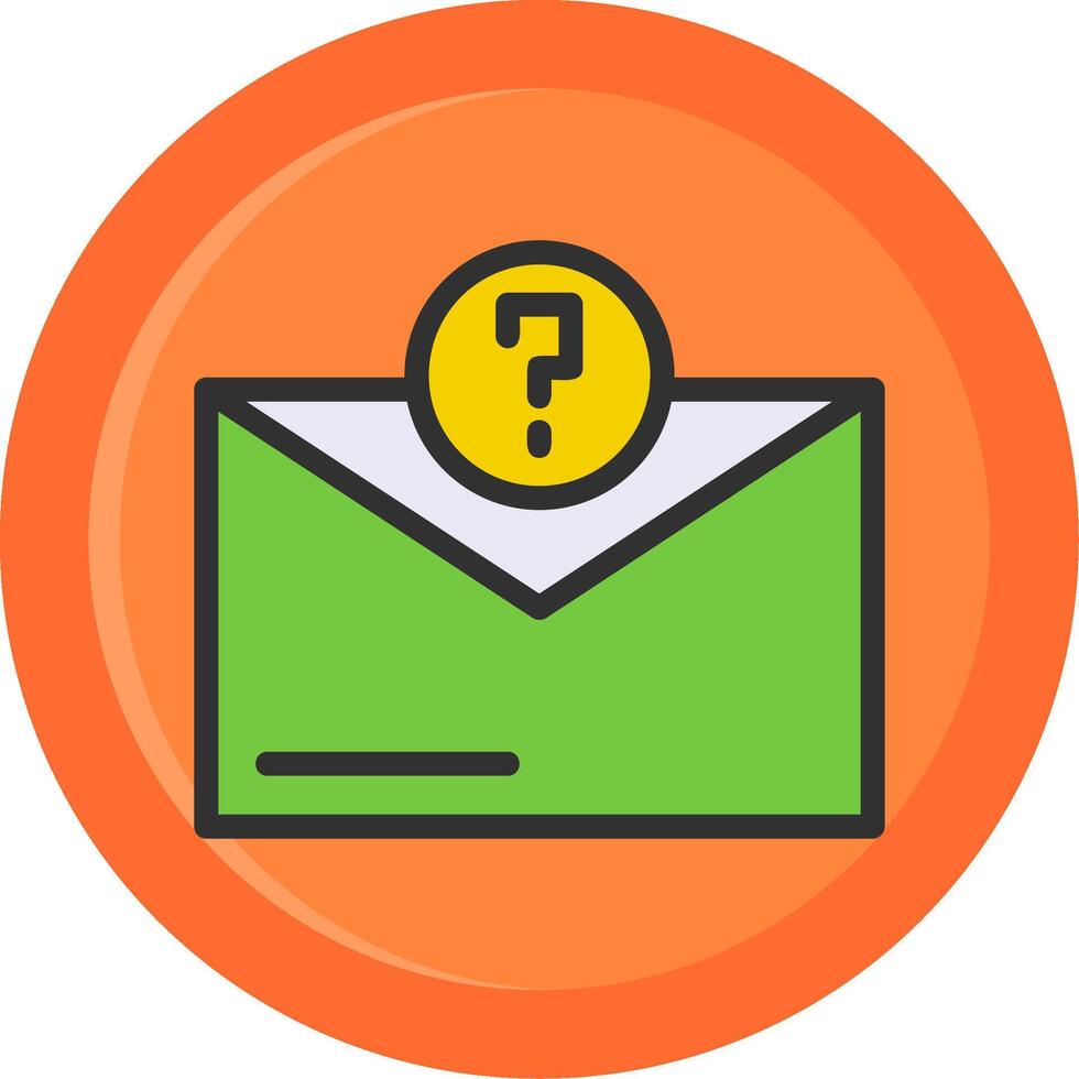 Question Mark Line Filled Circle vector