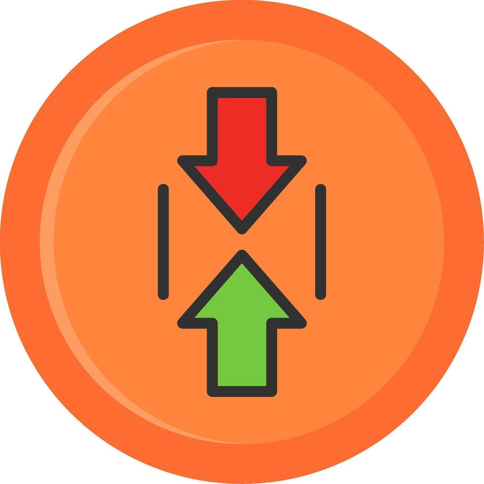 Scroll Up Line Filled Circle vector