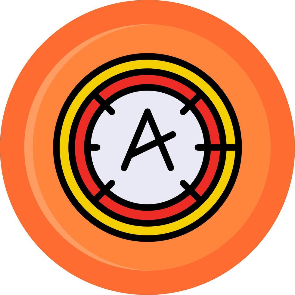 Dyslexia friendly Line Filled Circle vector