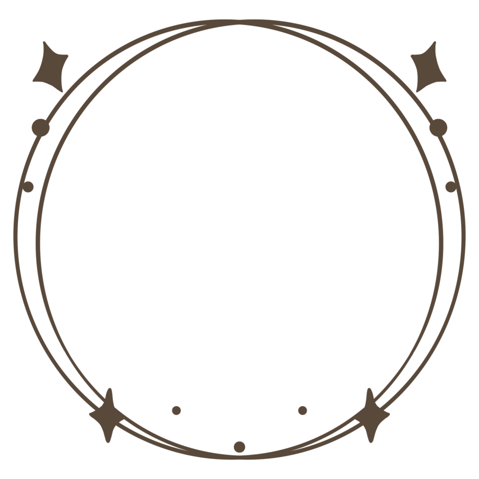a circle frame with a star pattern on it png