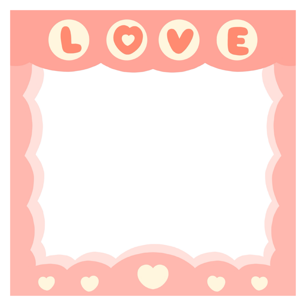 love frame with hearts on transparent background png