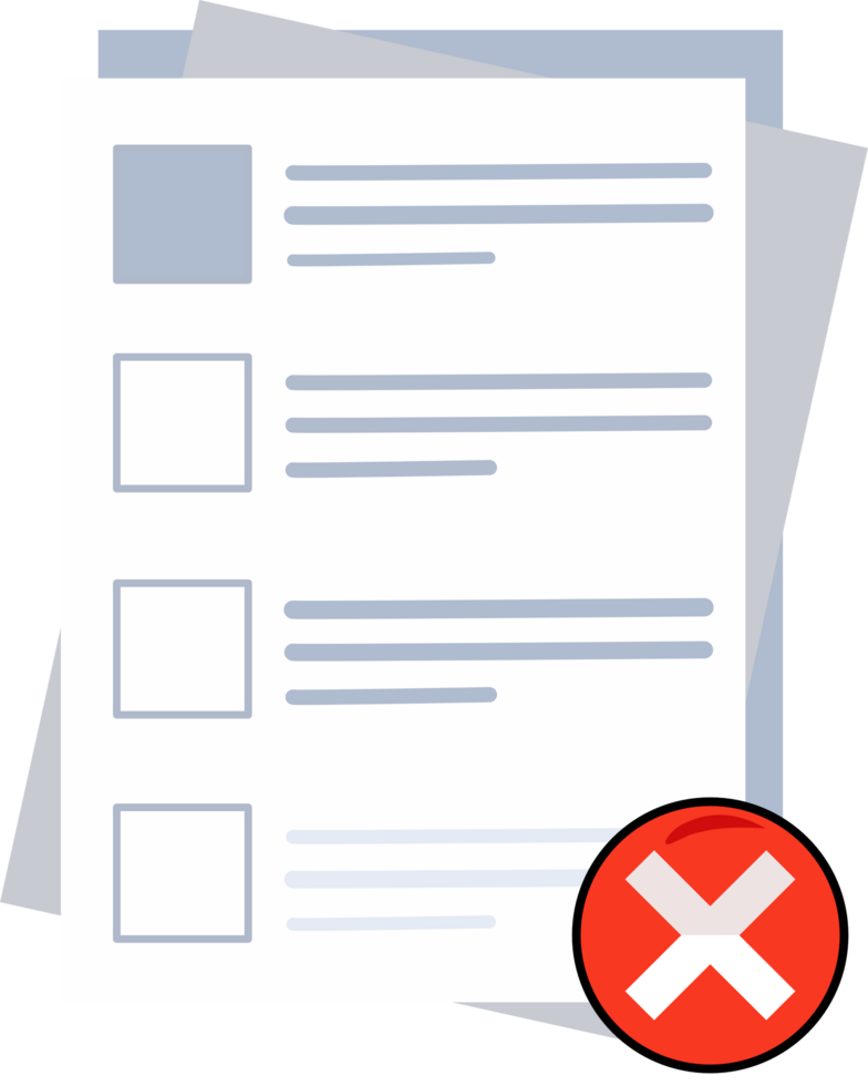 Order Rejected Icon Design. Suitable for Web Page png