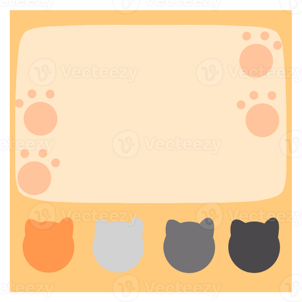 a frame with Cat and cat footprints png
